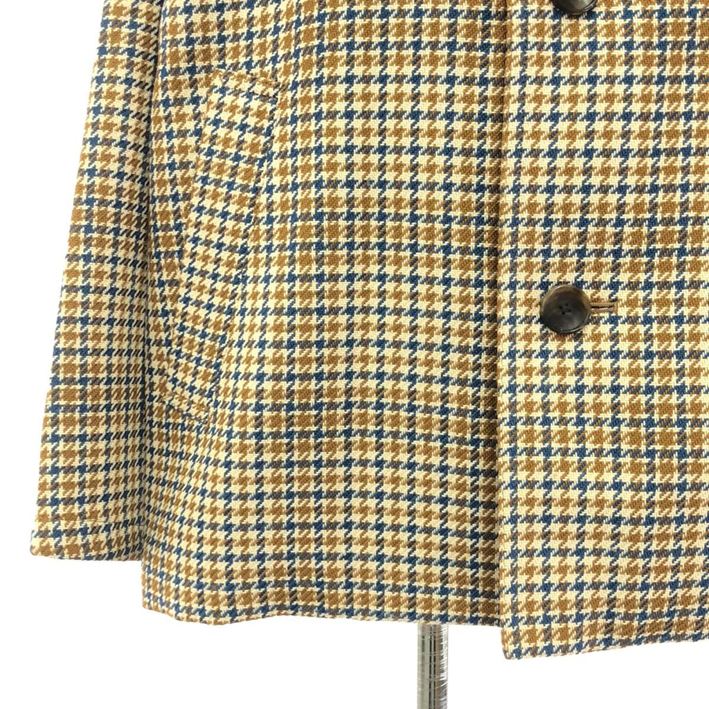 【美品】  CABaN / キャバン | ハウンドトゥース チェック スタンド ブルゾン | F | ベージュ系 | レディース