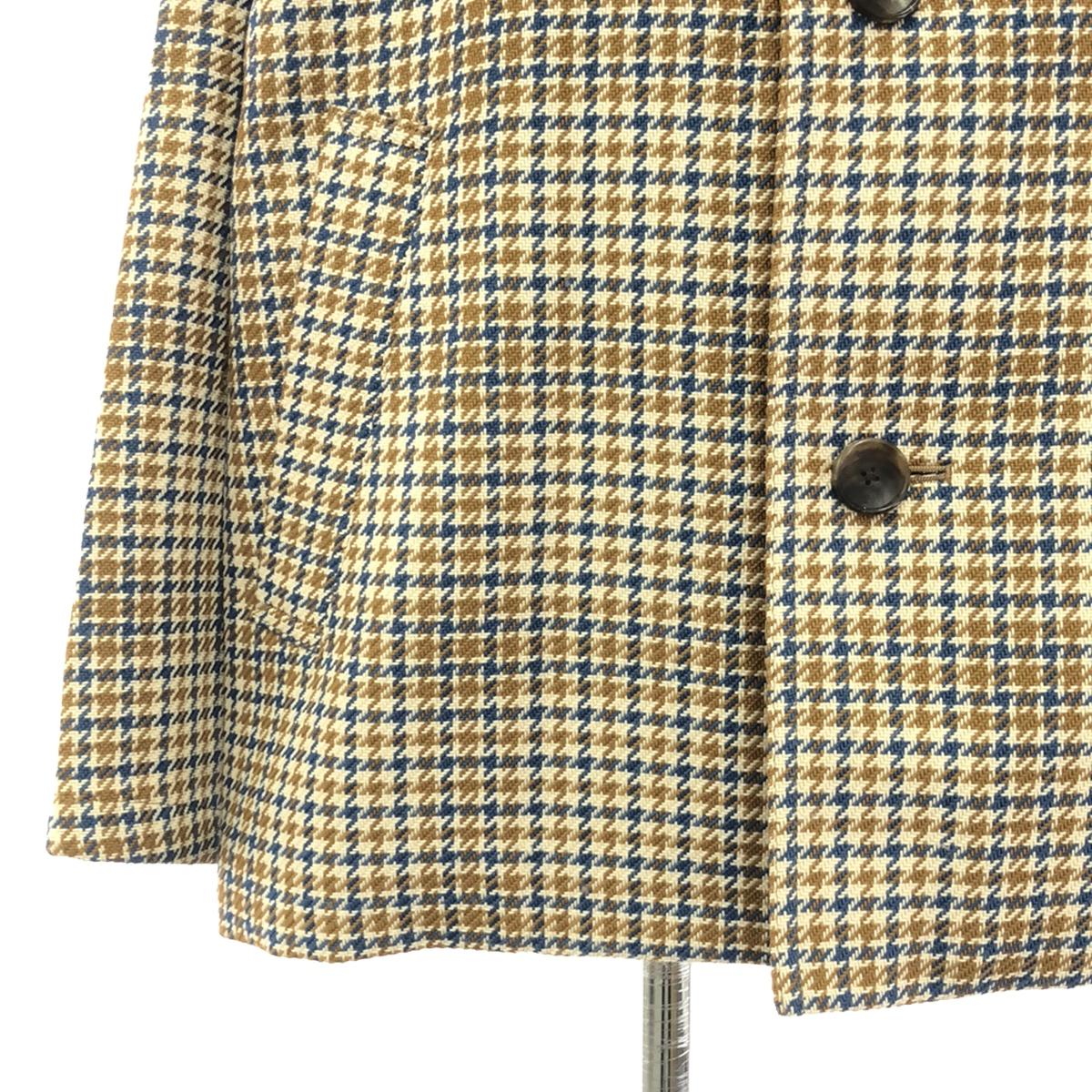 【美品】  CABaN / キャバン | ハウンドトゥース チェック スタンド ブルゾン | F | ベージュ系 | レディース