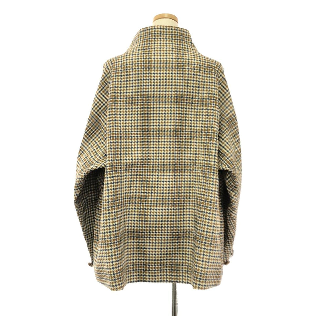 【美品】  CABaN / キャバン | ハウンドトゥース チェック スタンド ブルゾン | F | ベージュ系 | レディース