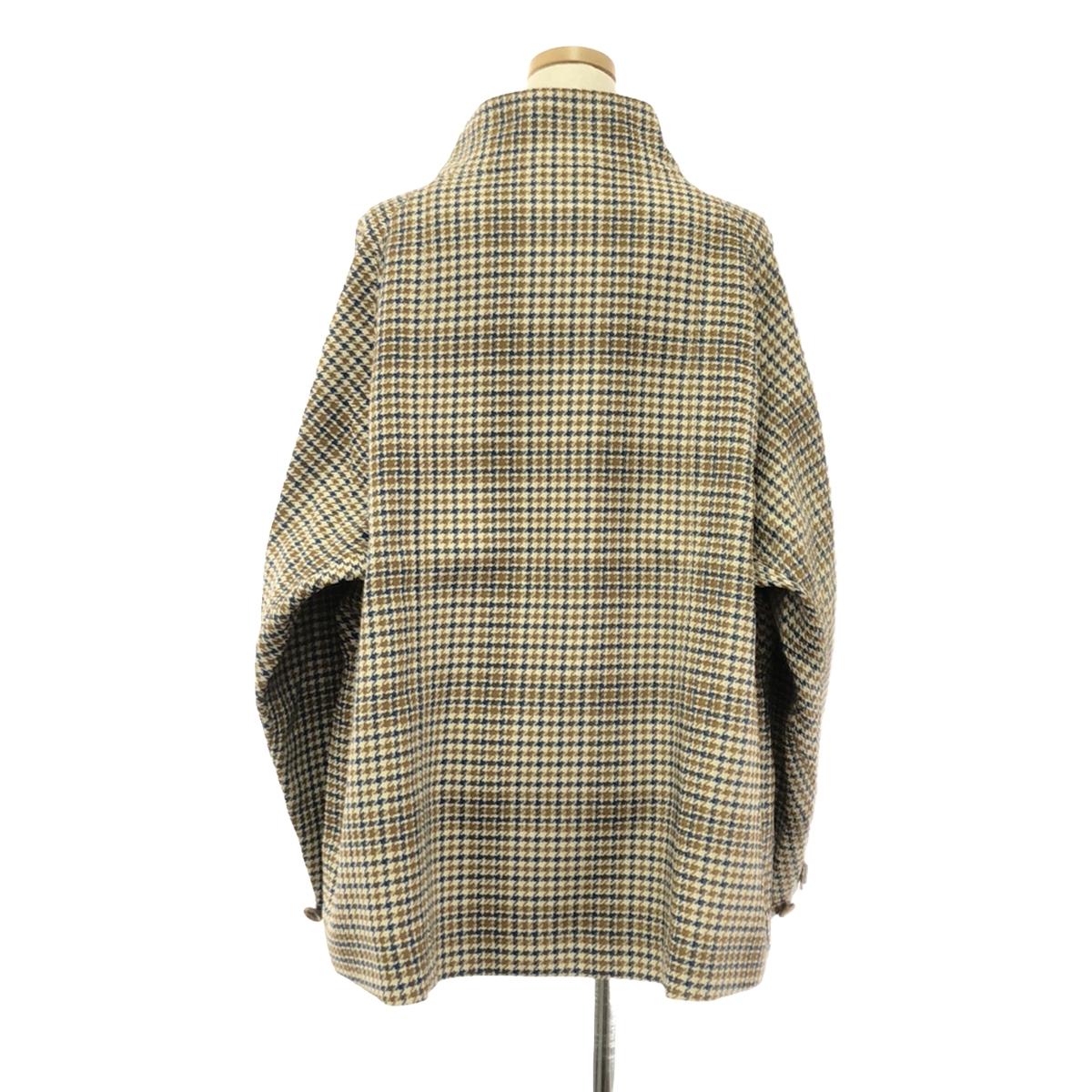 【美品】  CABaN / キャバン | ハウンドトゥース チェック スタンド ブルゾン | F | ベージュ系 | レディース