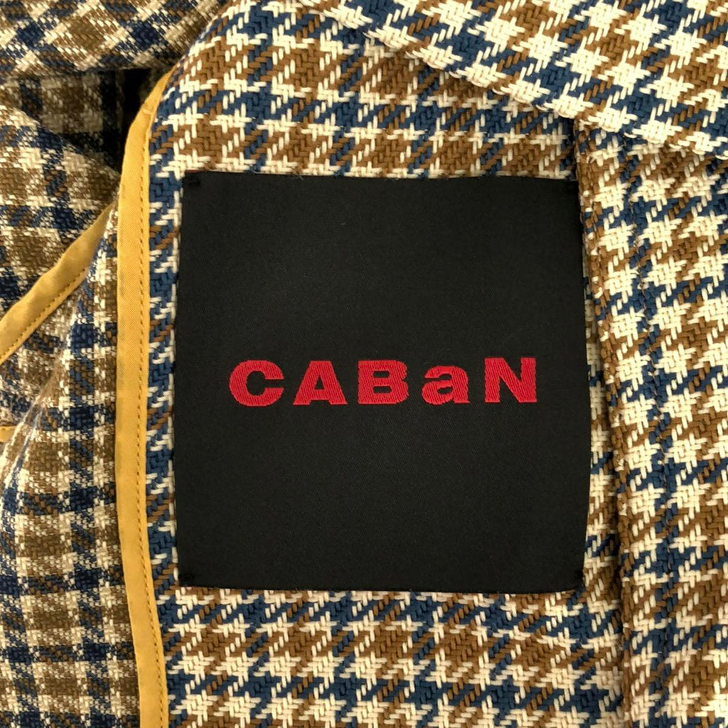 【美品】  CABaN / キャバン | ハウンドトゥース チェック スタンド ブルゾン | F | ベージュ系 | レディース