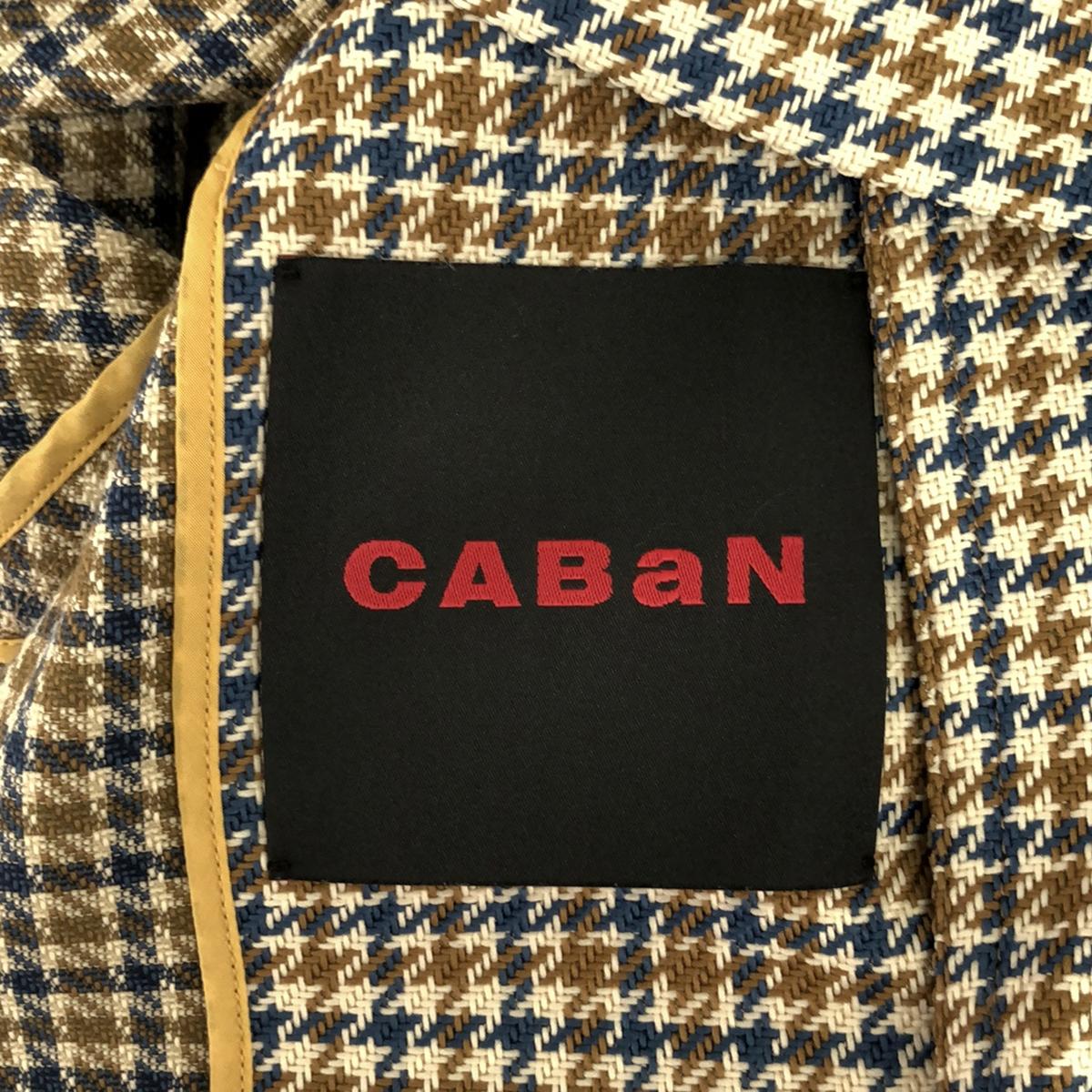 【美品】  CABaN / キャバン | ハウンドトゥース チェック スタンド ブルゾン | F | ベージュ系 | レディース