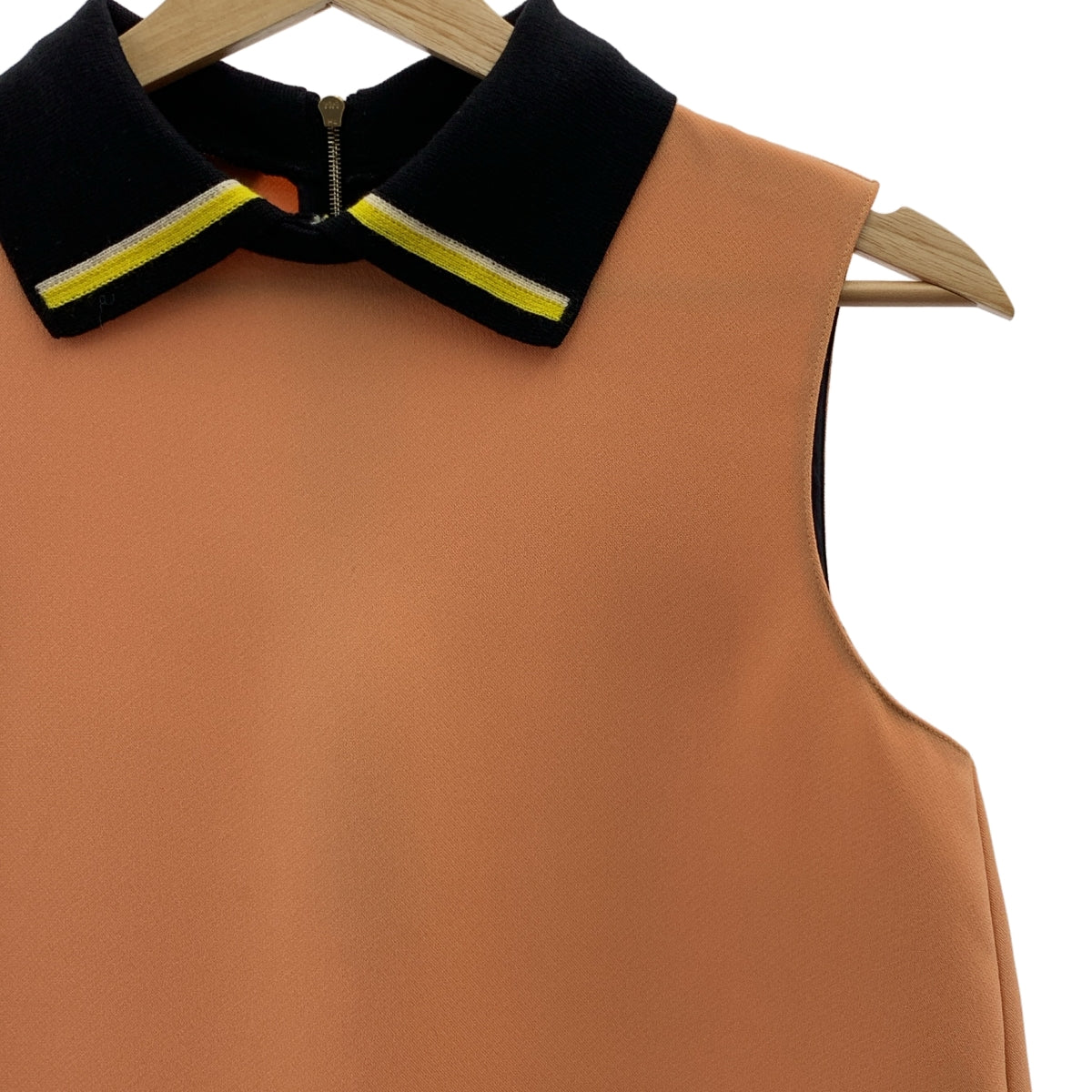 【美品】  MARNI / マルニ | ニットカラー デザイン ミニドレス ワンピース | 38 | オレンジ系 | レディース