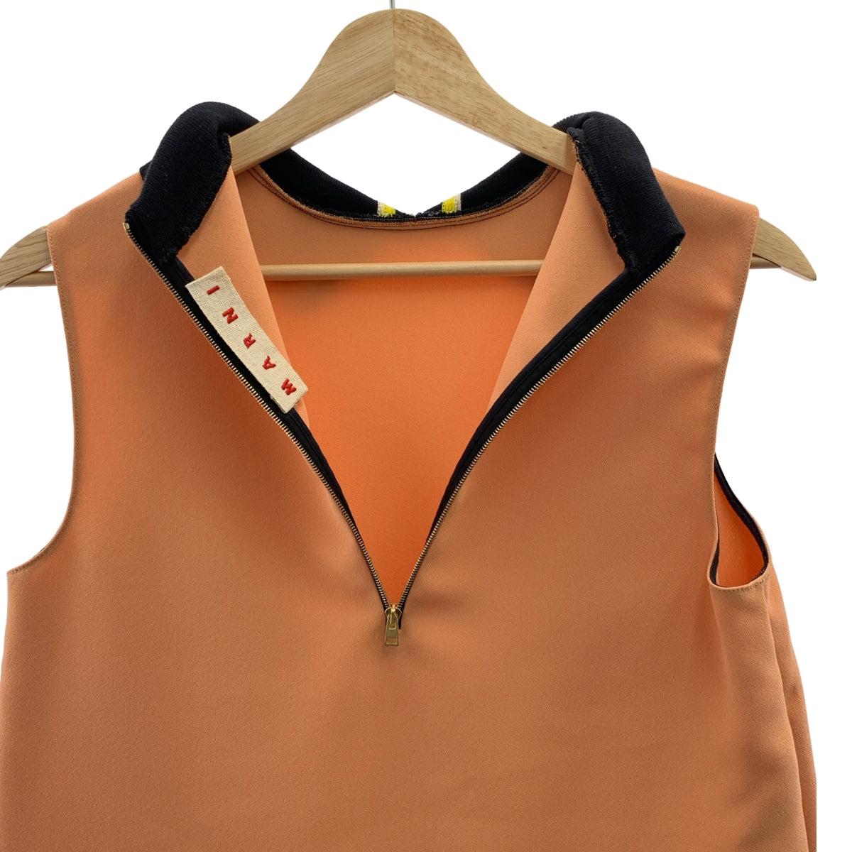 【美品】  MARNI / マルニ | ニットカラー デザイン ミニドレス ワンピース | 38 | オレンジ系 | レディース