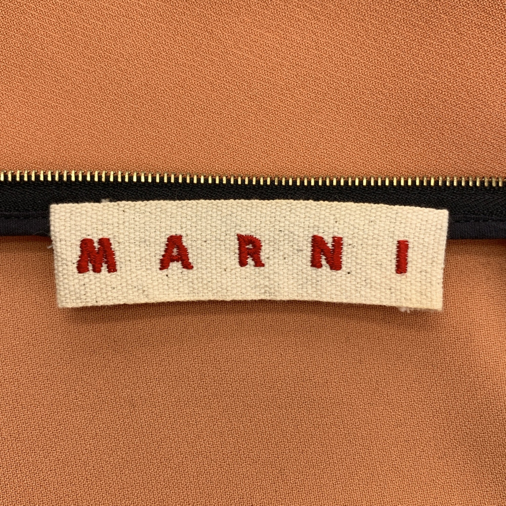 【美品】  MARNI / マルニ | ニットカラー デザイン ミニドレス ワンピース | 38 | オレンジ系 | レディース
