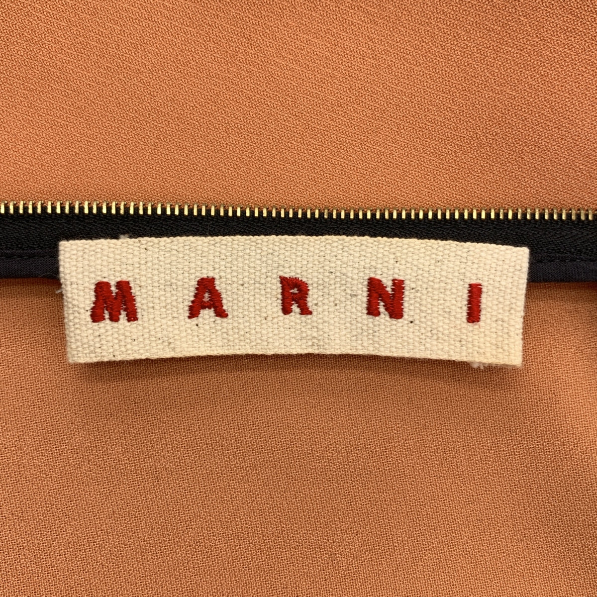 【美品】  MARNI / マルニ | ニットカラー デザイン ミニドレス ワンピース | 38 | オレンジ系 | レディース