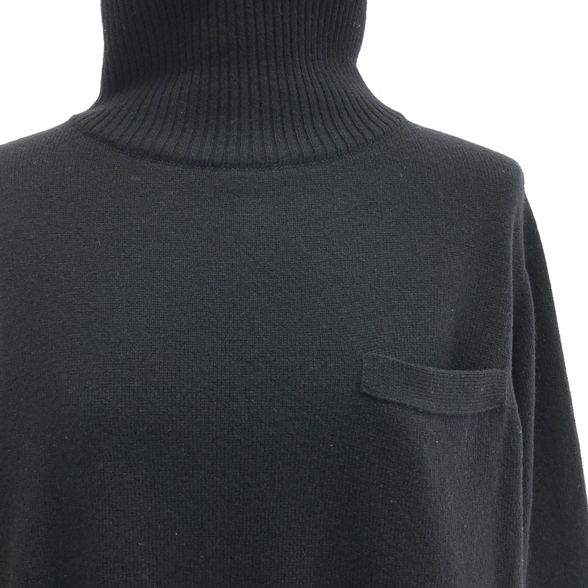 sacai / 사카이 | 백 플리츠 격자 무늬 다른 소재 풀오버 니트 | 3 | 블랙 / 그레이 / 블랙 |