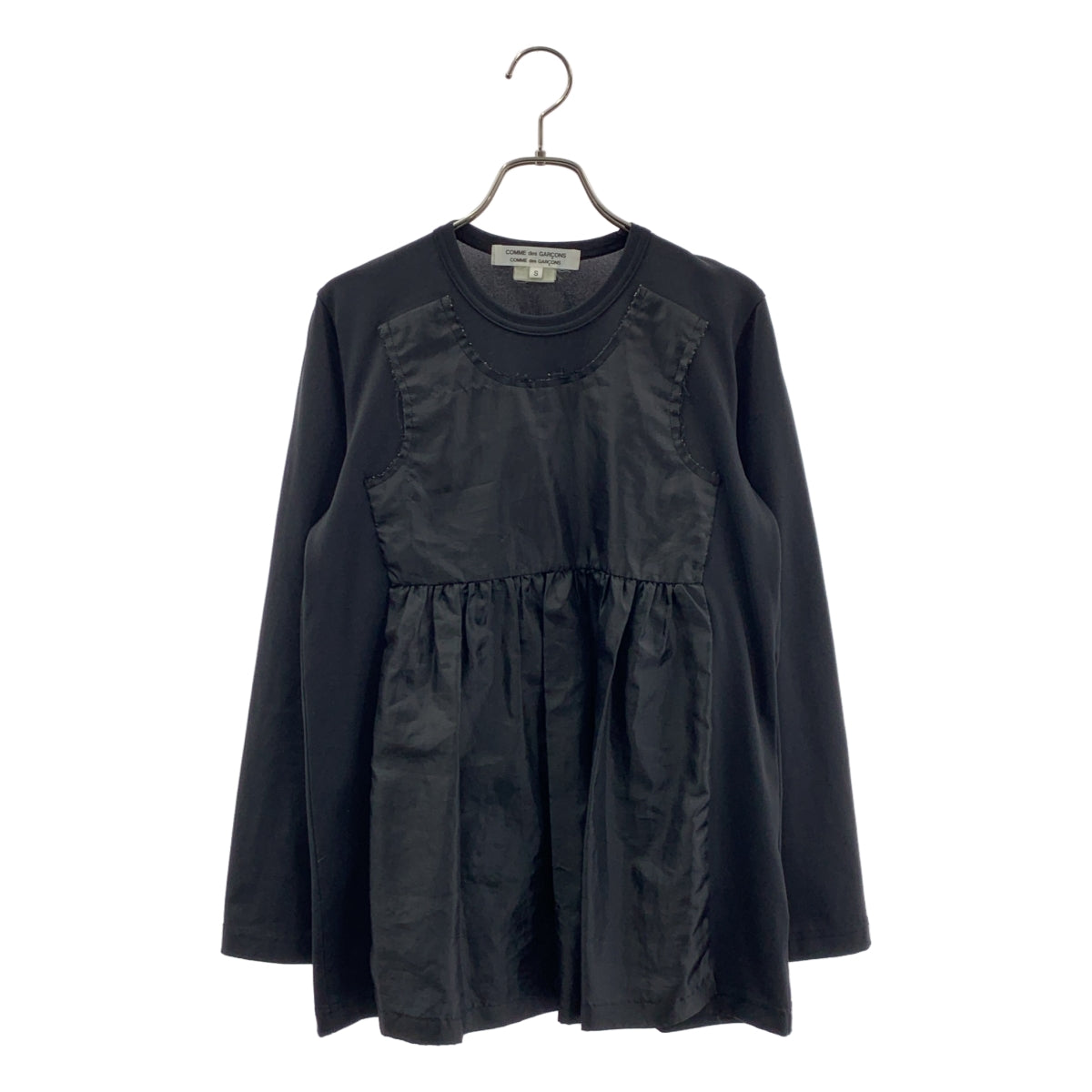 COMME des GARCONS COMME des GARCONS / コムコム | 2018AW | 聚酯纖維拼接抓皺襯衫上衣 | S | 黑色 | 女款