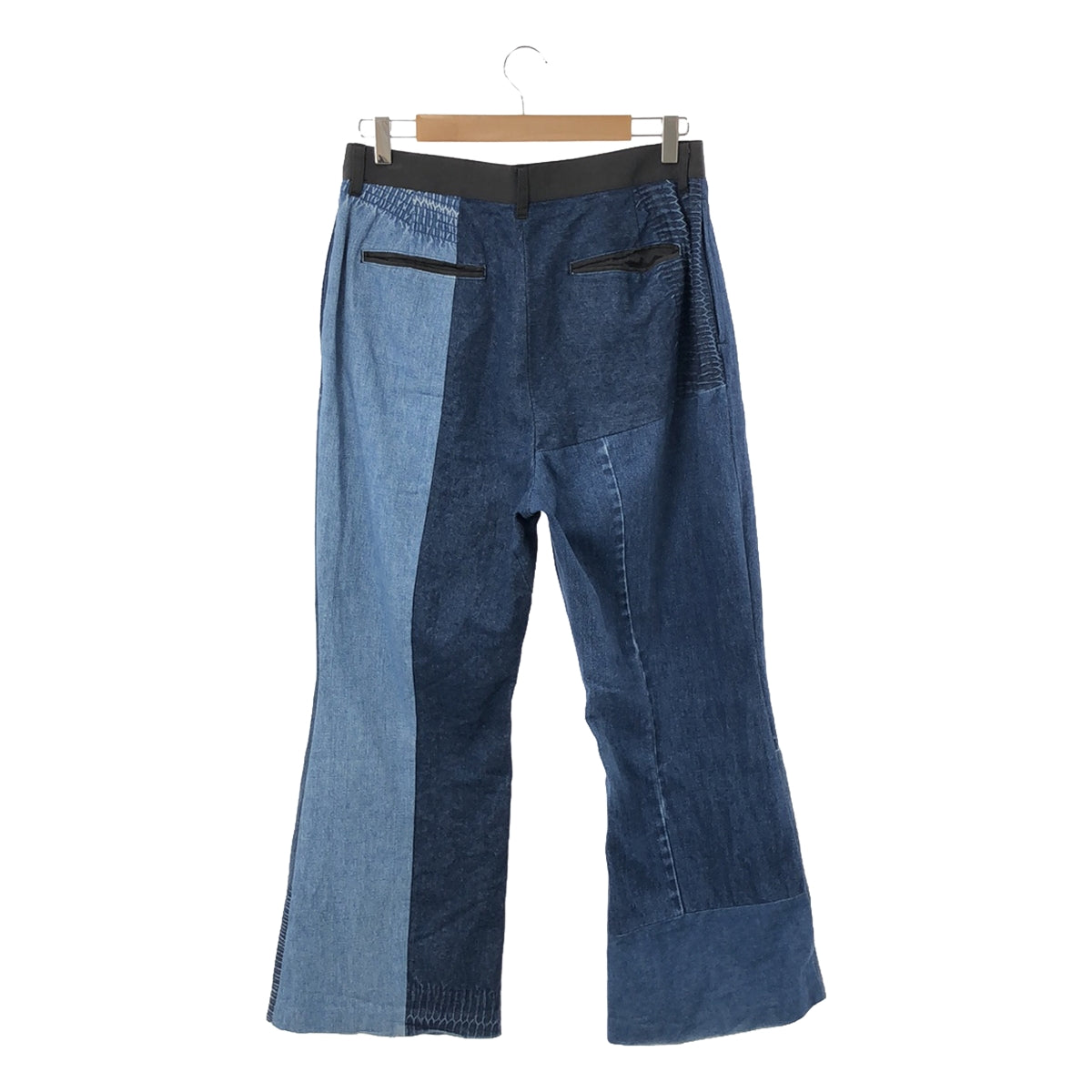 YEAH RIGHT!! | Remade patchwork 2-tuck flare denim pants unisex | 02 | Indigo | Women's