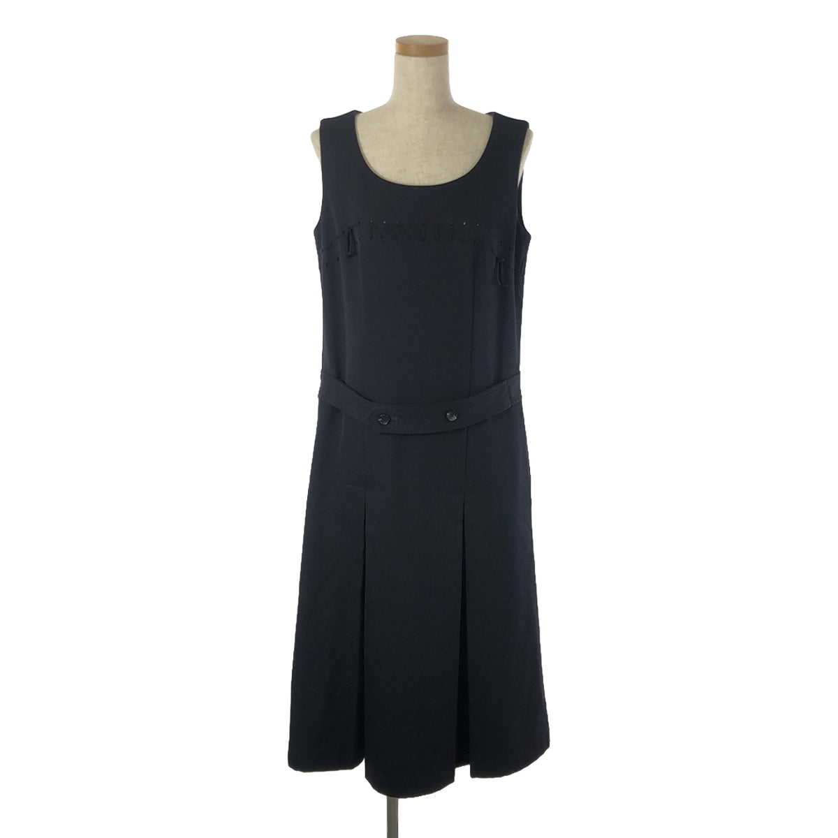 [Good Condition] COMME des GARCONS COMME des GARCONS / Comme des | Lace-up Sleeveless Pleated Dress | S | Dark Navy | Women's