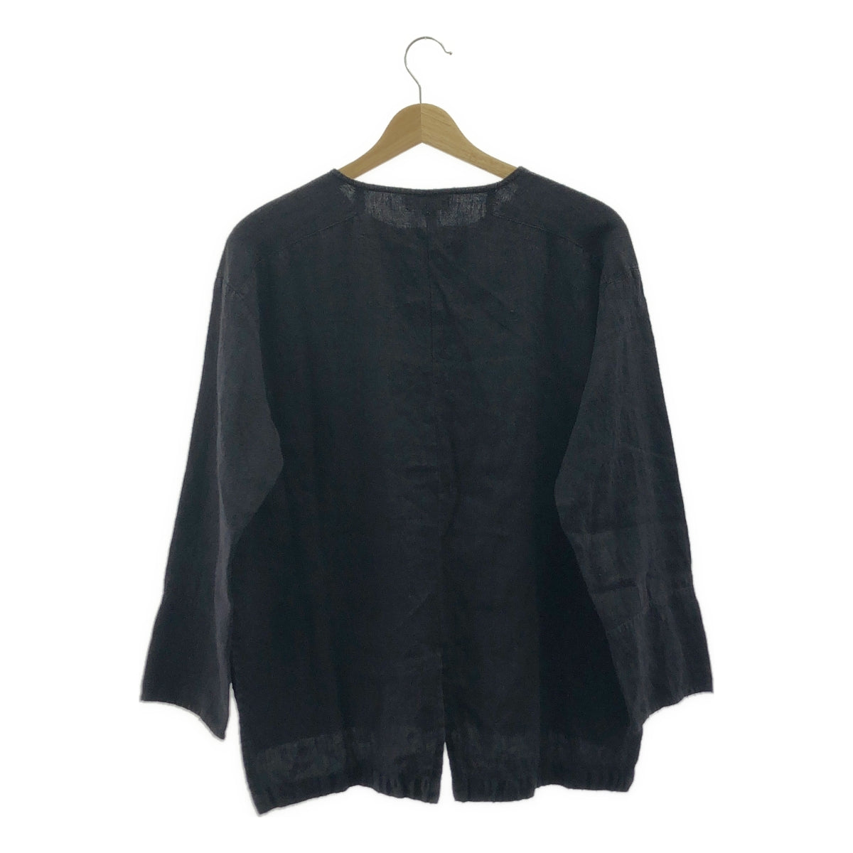 muku / 묵 | 린넨 울 혼방 노 컬러 셔츠 | 차콜 그레이 | 남성