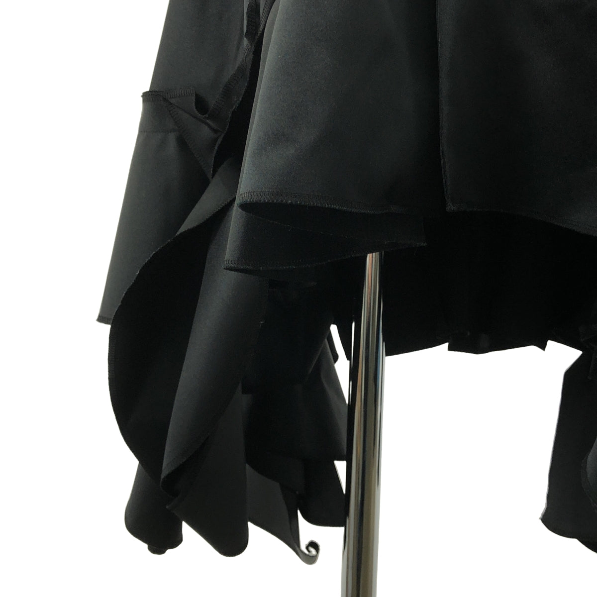 【美品】  COMME des GARCONS COMME des GARCONS / コムコム | 2024AW | ポリエステル 変形 アシンメトリー 丸襟 ボリューム ワンピース | XS | ブラック | レディース