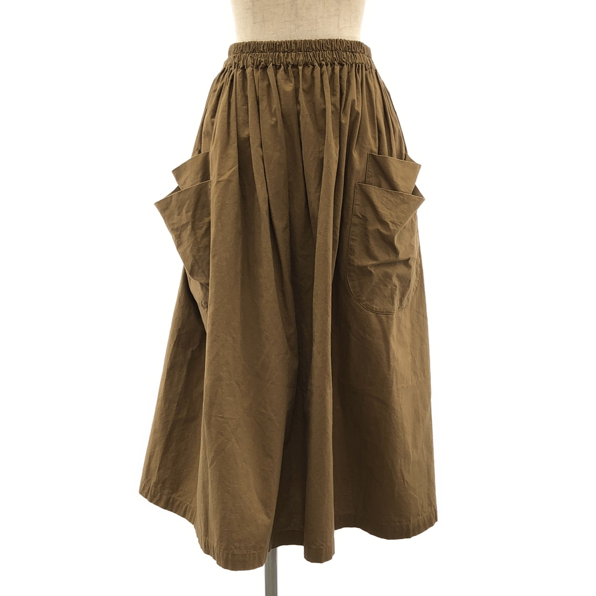 homspun / ホームスパン | 2022SS | バルキーシーチング ダブルポケット ギャザースカート | M | ブラウン | レディース