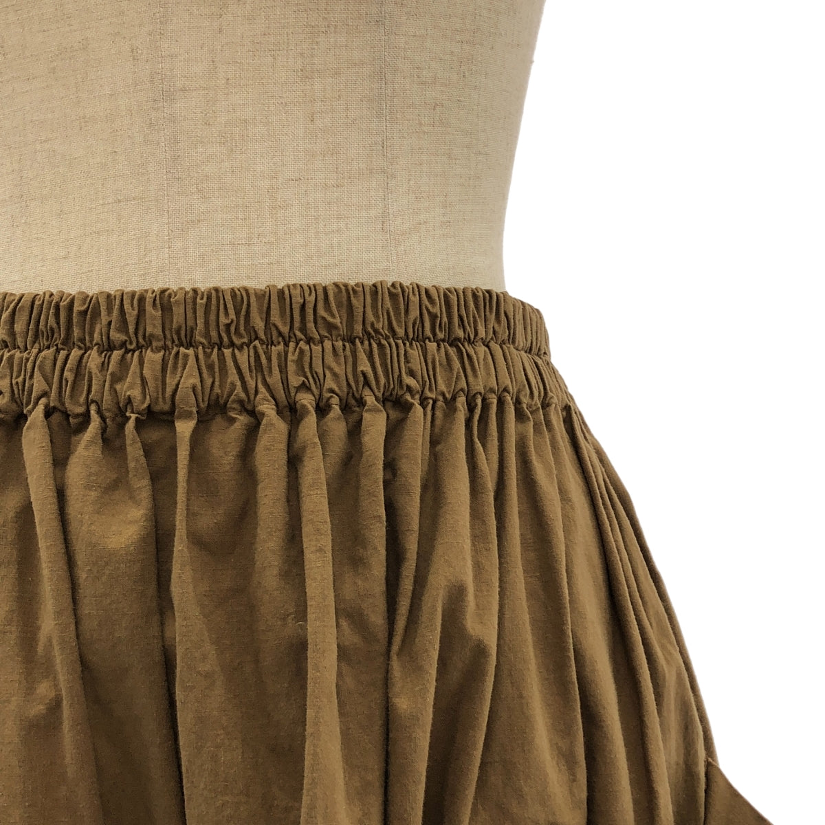 homspun / ホームスパン | 2022SS | バルキーシーチング ダブルポケット ギャザースカート | M | ブラウン | レディース