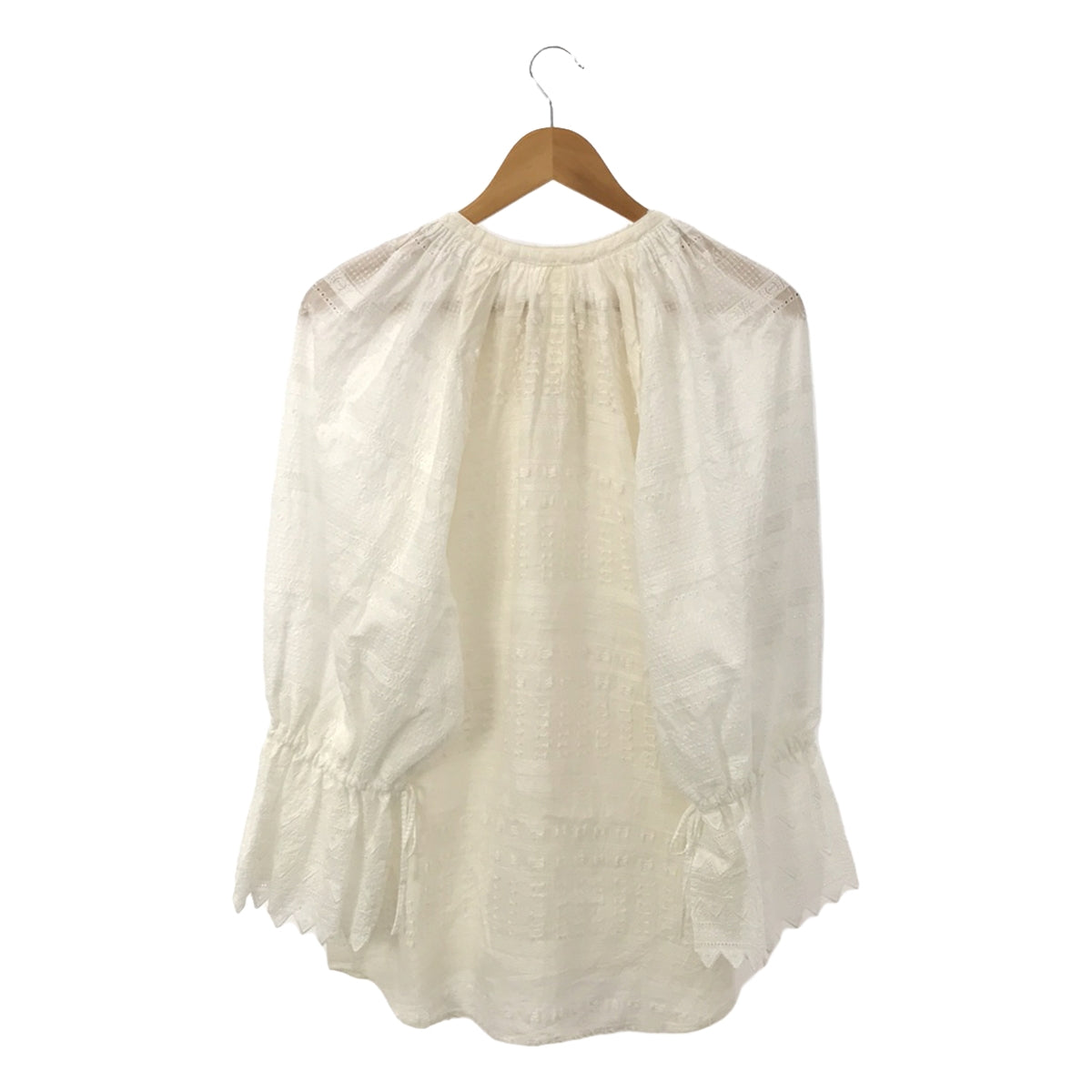 nagonstans / Nagonstans | Lace embroidery gathered volume tuck blouse | 38 | White | Women's