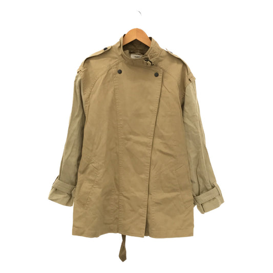 [New] ISABEL MARANT ETOILE | 2022SS | VESTE KELLY Cotton Linen High Neck Military Coat | 36 | Beige | Women's