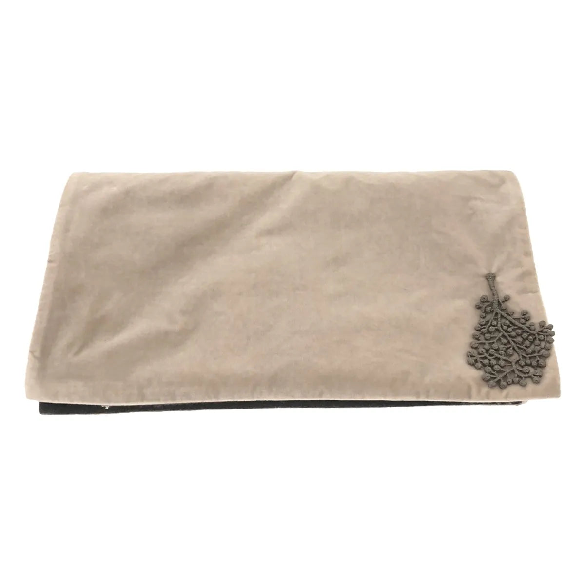 [品相良好] mina perhonen / minuit 天鵝絨羊絨圍巾披肩 |灰色 |女性的