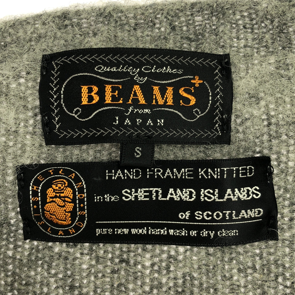 BEAMS PLUS / 빔 스플러스 | 크루넥 셰틀랜드 니트 | S | 회색 | 남성