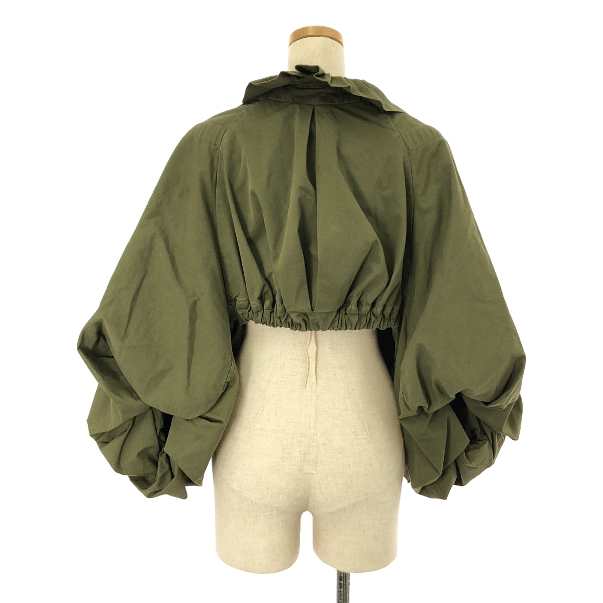 DRIES VAN NOTEN / 드리스 반 노텐 | 2020SS | 제품 염색 코튼 볼륨 슬리브 드로우 스트링 볼레로 재킷 | XS | 카키 | 여성