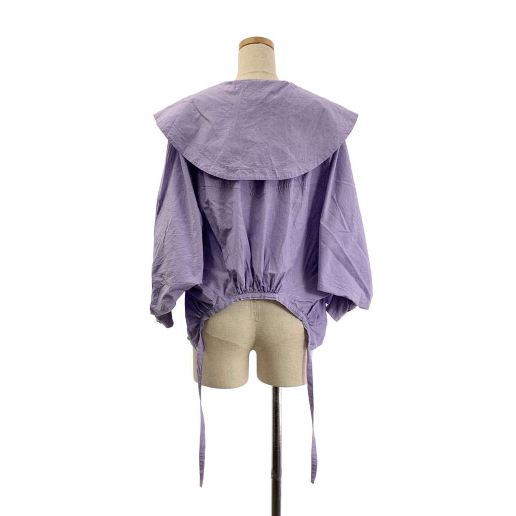 beautiful people / ビューティフルピープル | double-end cotton sheets sailor blouse ダブルエンド シャツ | 34 | パープル | レディース