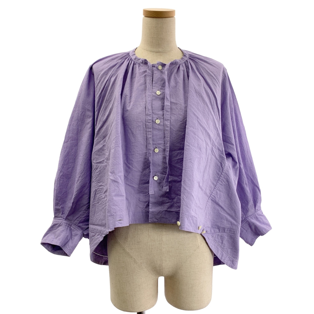 beautiful people / ビューティフルピープル | double-end cotton sheets sailor blouse ダブルエンド シャツ | 34 | パープル | レディース
