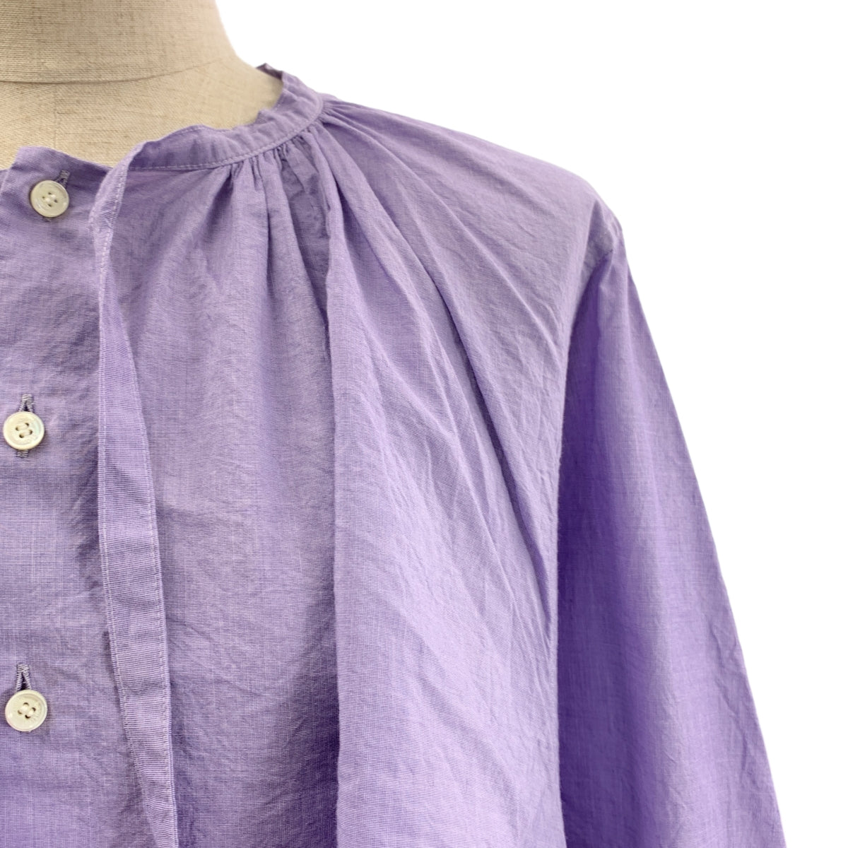 beautiful people / ビューティフルピープル | double-end cotton sheets sailor blouse ダブルエンド シャツ | 34 | パープル | レディース