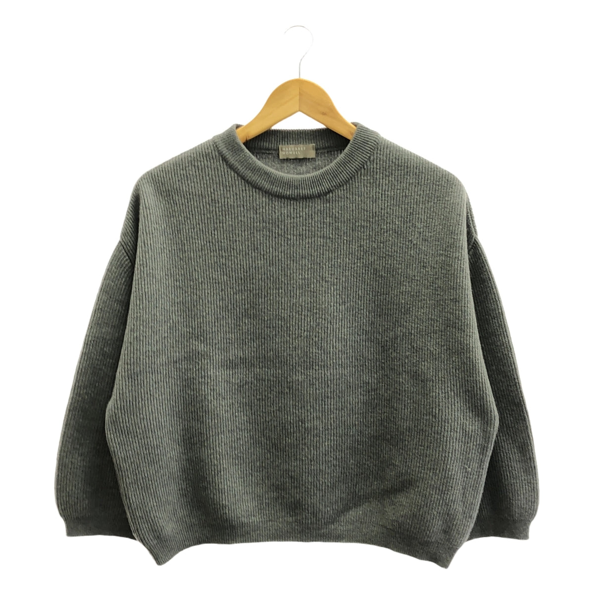 MARGARET HOWELL / マーガレットハウエル | MERINO CASHMERE ウール カシミヤ混 プルオーバー ニット | 2 | グレー | レディース