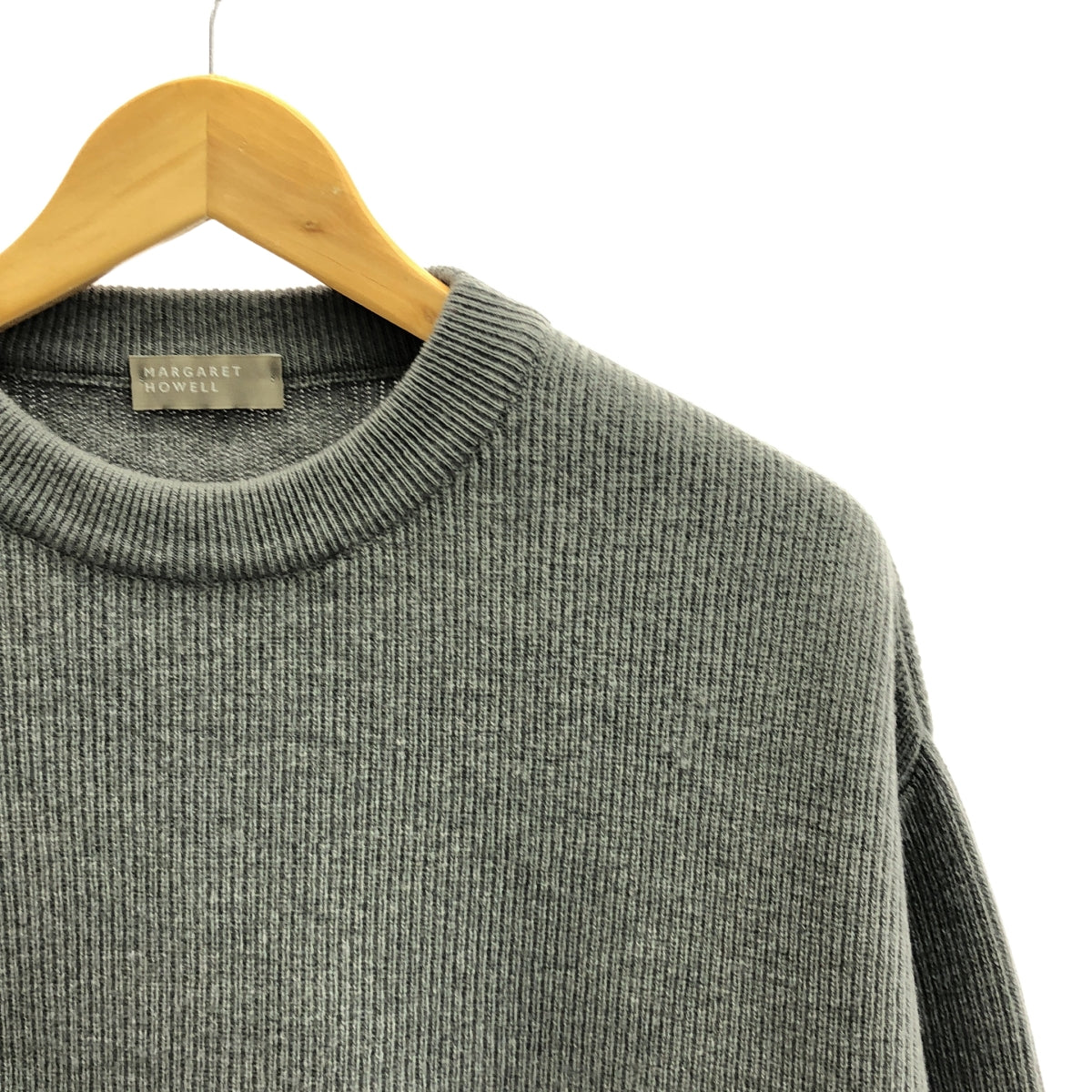 MARGARET HOWELL / 마가렛 하웰 | MERINO CASHMERE 울 캐시미어 혼합 풀오버 니트 | 2 | 회색 | 여성