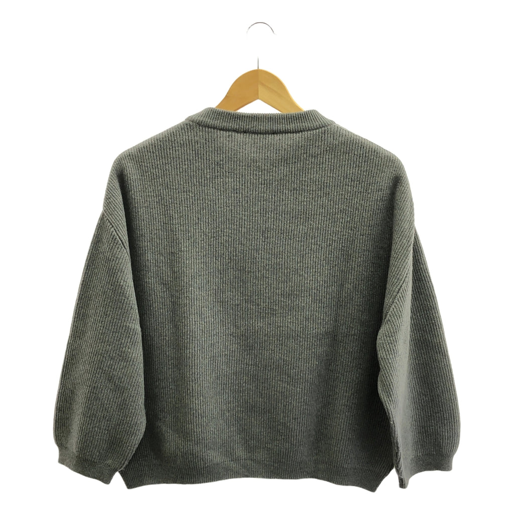 MARGARET HOWELL / マーガレットハウエル | MERINO CASHMERE ウール カシミヤ混 プルオーバー ニット | 2 | グレー | レディース