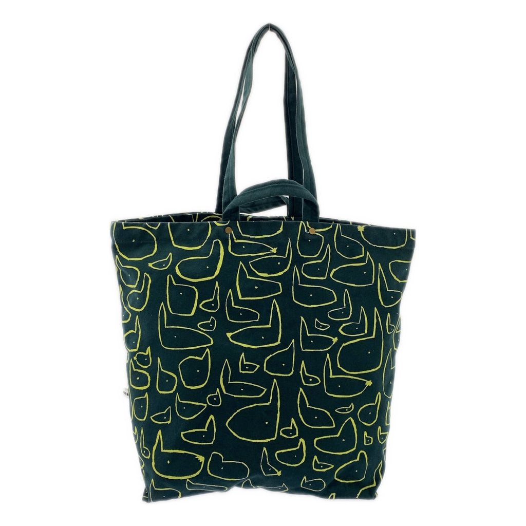 mina perhonen / 미나펠호넨 | 2024AW | chit-chat / 칫 채팅 총 무늬 핸드 토트 백 | 그린 / 옐로우 | 여성