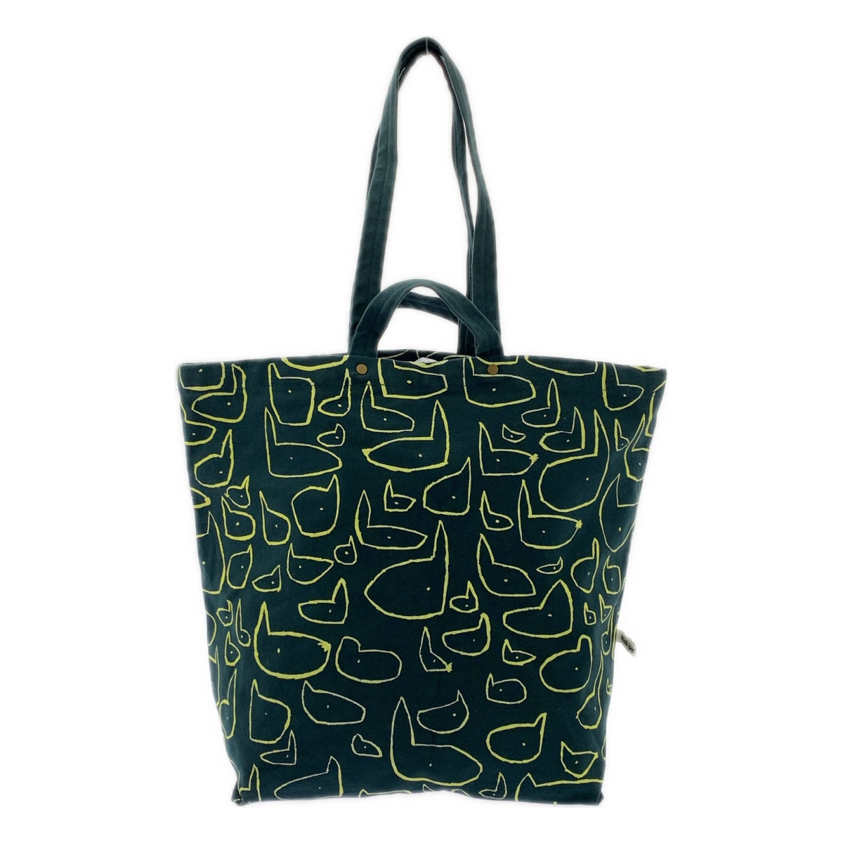 mina perhonen / 미나펠호넨 | 2024AW | chit-chat / 칫 채팅 총 무늬 핸드 토트 백 | 그린 / 옐로우 | 여성