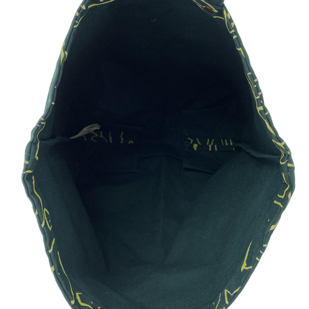 mina perhonen / 미나펠호넨 | 2024AW | chit-chat / 칫 채팅 총 무늬 핸드 토트 백 | 그린 / 옐로우 | 여성