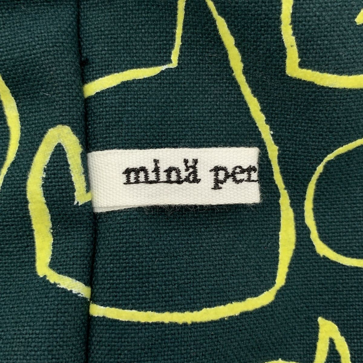 mina perhonen / 미나펠호넨 | 2024AW | chit-chat / 칫 채팅 총 무늬 핸드 토트 백 | 그린 / 옐로우 | 여성