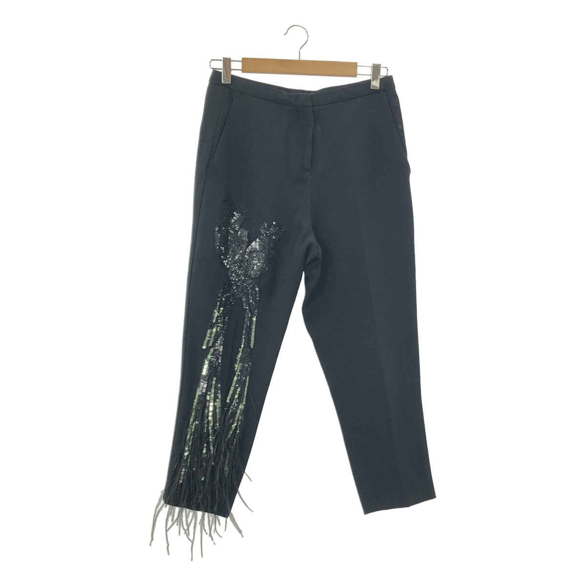 N°21 / ヌメロヴェントゥーノ | スパンコール フェザー テーパード パンツ | 38 | レディース