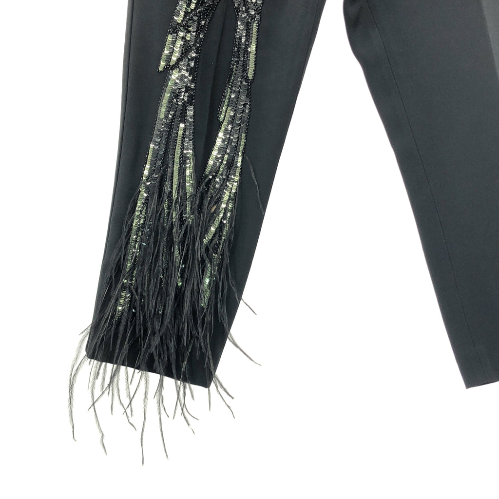 N°21 / ヌメロヴェントゥーノ | スパンコール フェザー テーパード パンツ | 38 | レディース