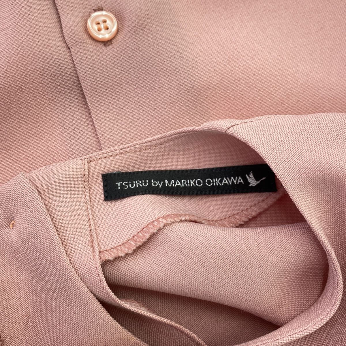[狀況良好] 及川真理子的 TSURU |泡泡袖後背開襟襯衫 | F |粉紅色 |女性的