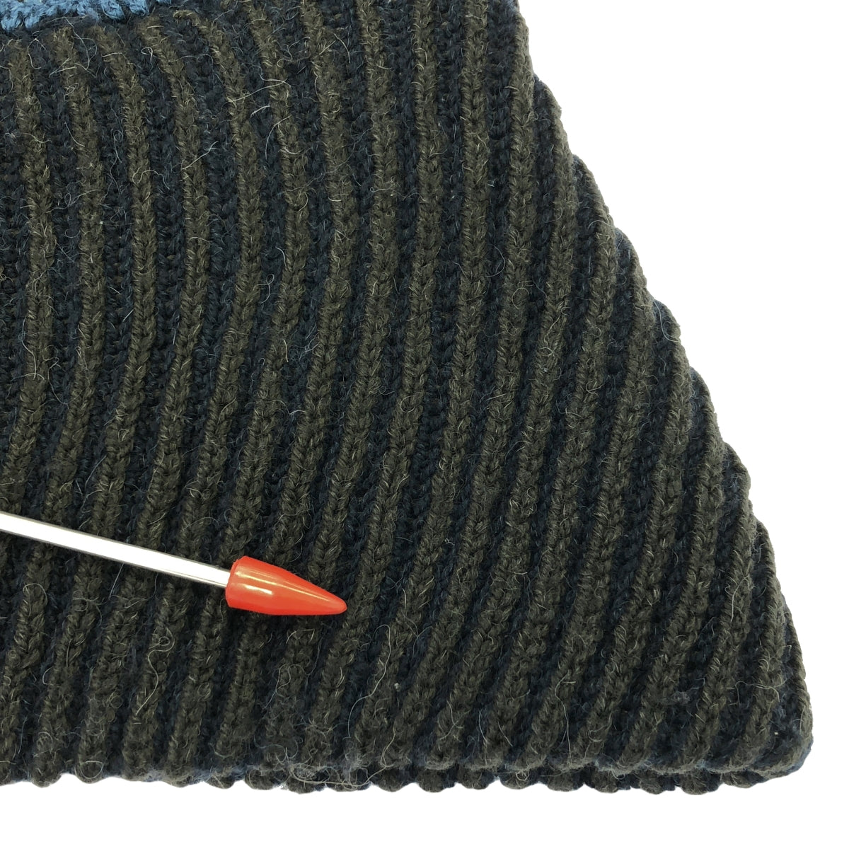 JUN MIKAMI / ジュンミカミ | ウール アルパカ Vネックニット | ネイビー/ブラウン/ライトブルー | レディース