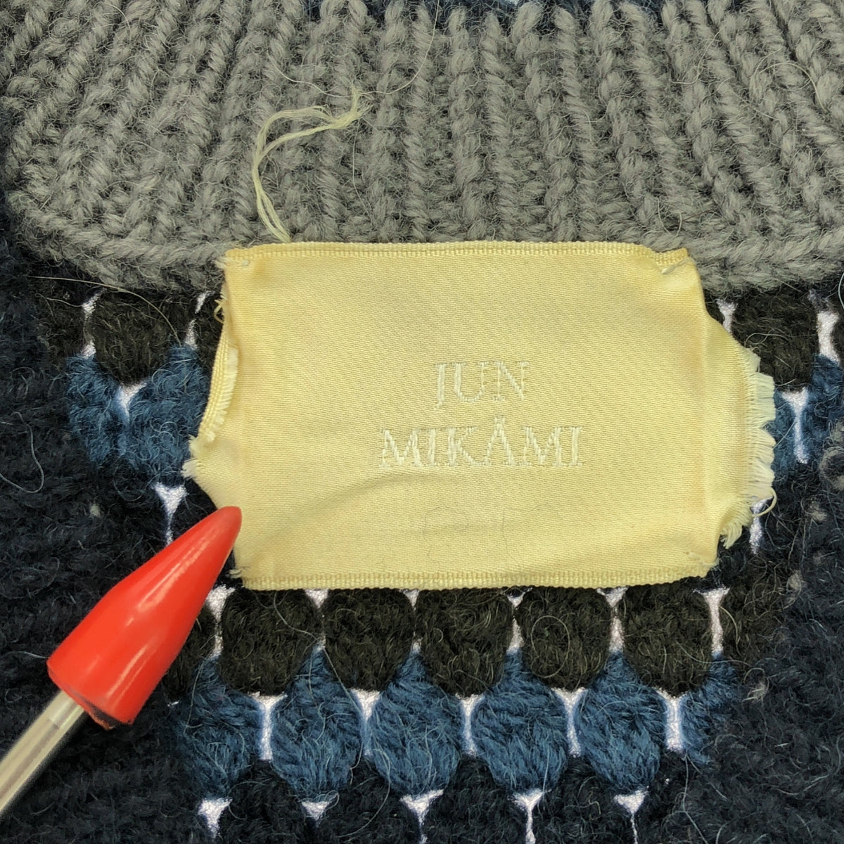 JUN MIKAMI / ジュンミカミ | ウール アルパカ Vネックニット | ネイビー/ブラウン/ライトブルー | レディース