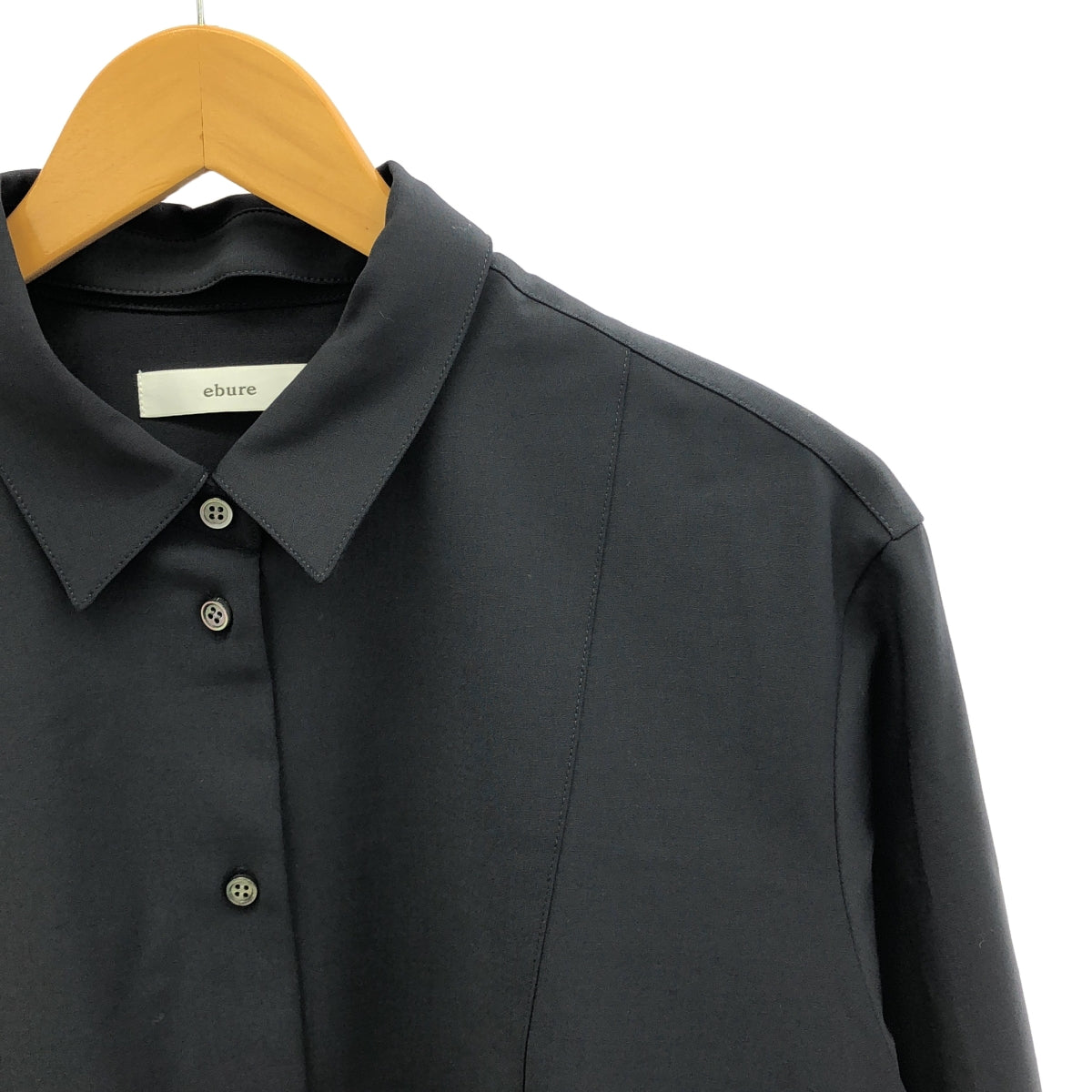 [狀況良好] ebure | 2024AW | Bloom 外套襯衫 / 可拆式領口 | 38 碼 | 黑色 | 女款