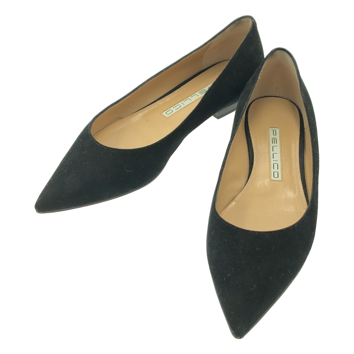 PELLICO / 펠리코 | ANDREA 스웨이드 포인티드 투 플랫 펌프스 | 37 1/2 |