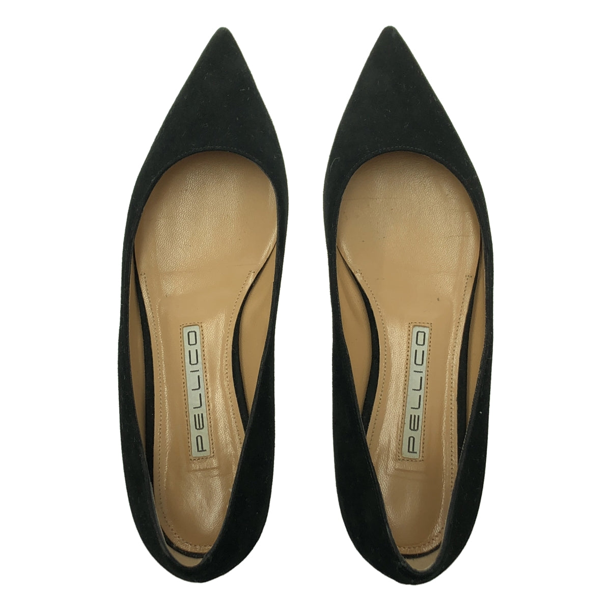 PELLICO / 펠리코 | ANDREA 스웨이드 포인티드 투 플랫 펌프스 | 37 1/2 |