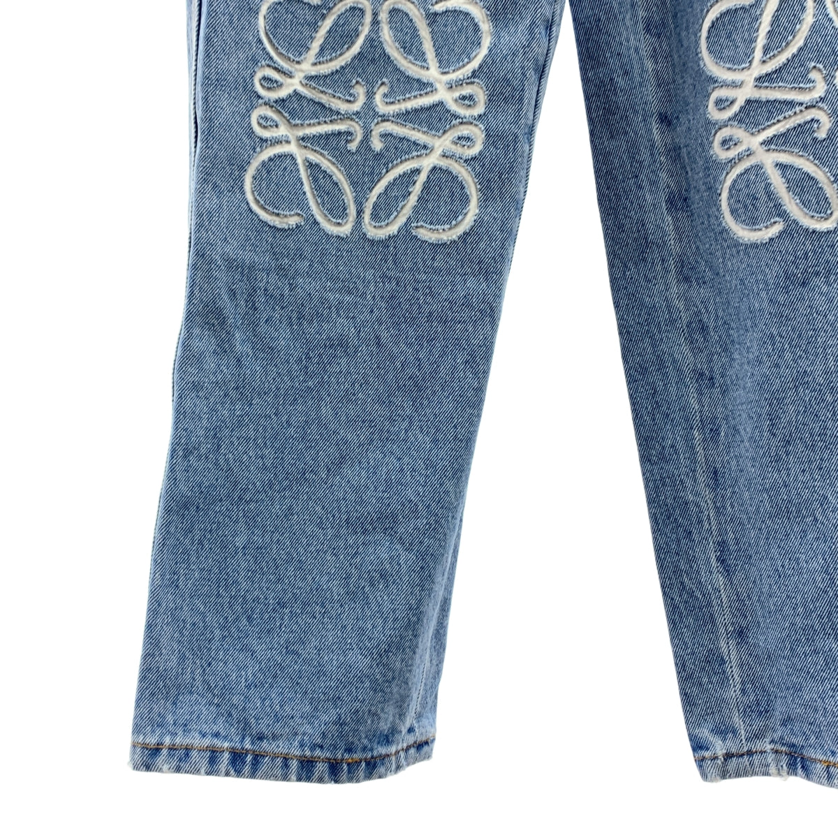 LOEWE / ロエベ | アナグラム ロゴレザーパッチ デニムパンツ | 32 | レディース