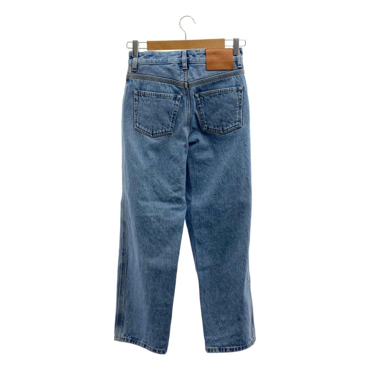 LOEWE / ロエベ | アナグラム ロゴレザーパッチ デニムパンツ | 32 | レディース