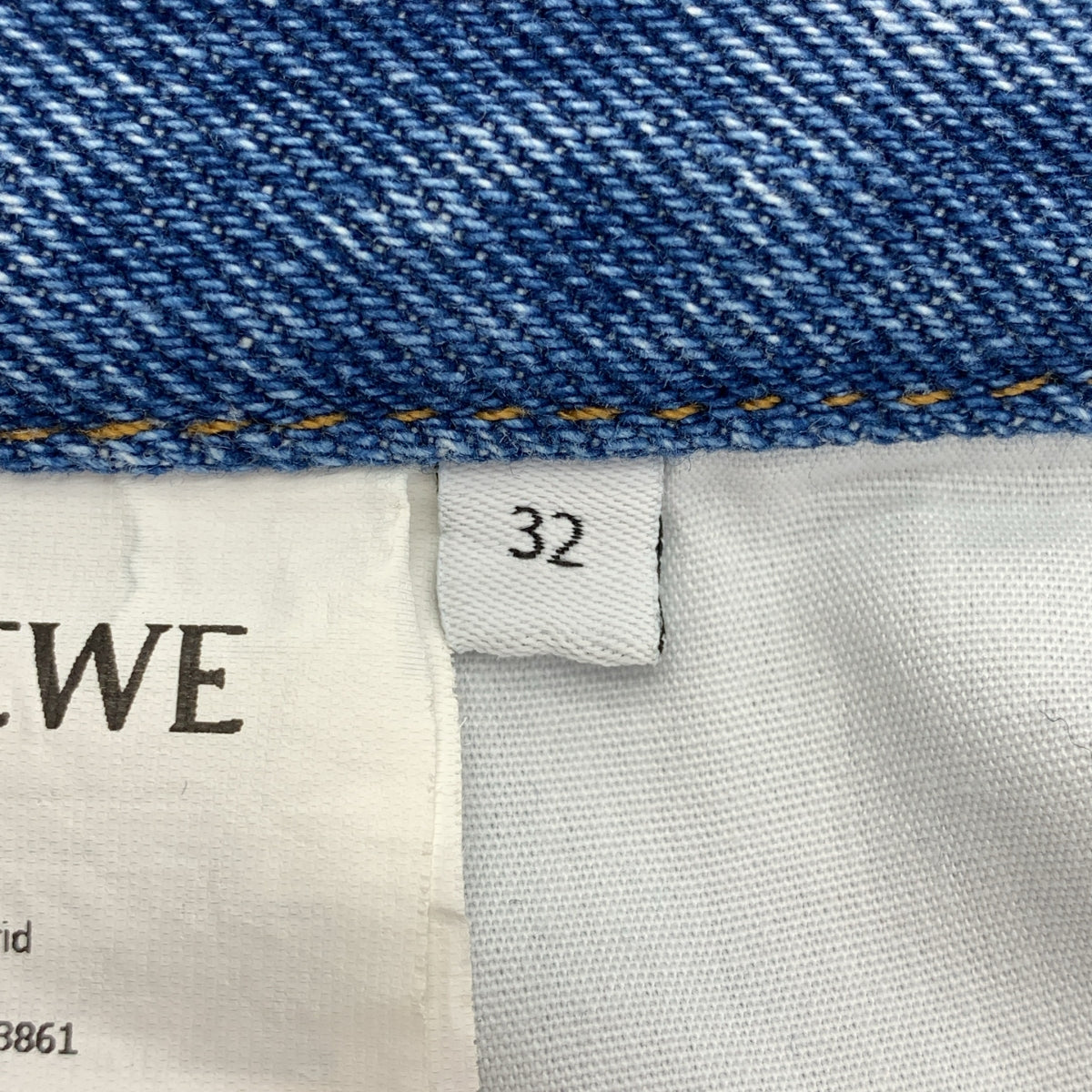 LOEWE / 로에베 | 아나그램 로고 가죽 패치 데님 팬츠 | 32 | 여성