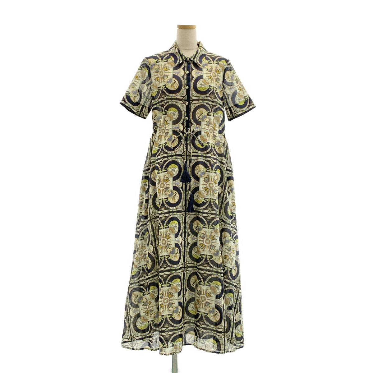 TORY BURCH / トリーバーチ | 総柄 シャツ プルオーバー ワンピース | S | レディース