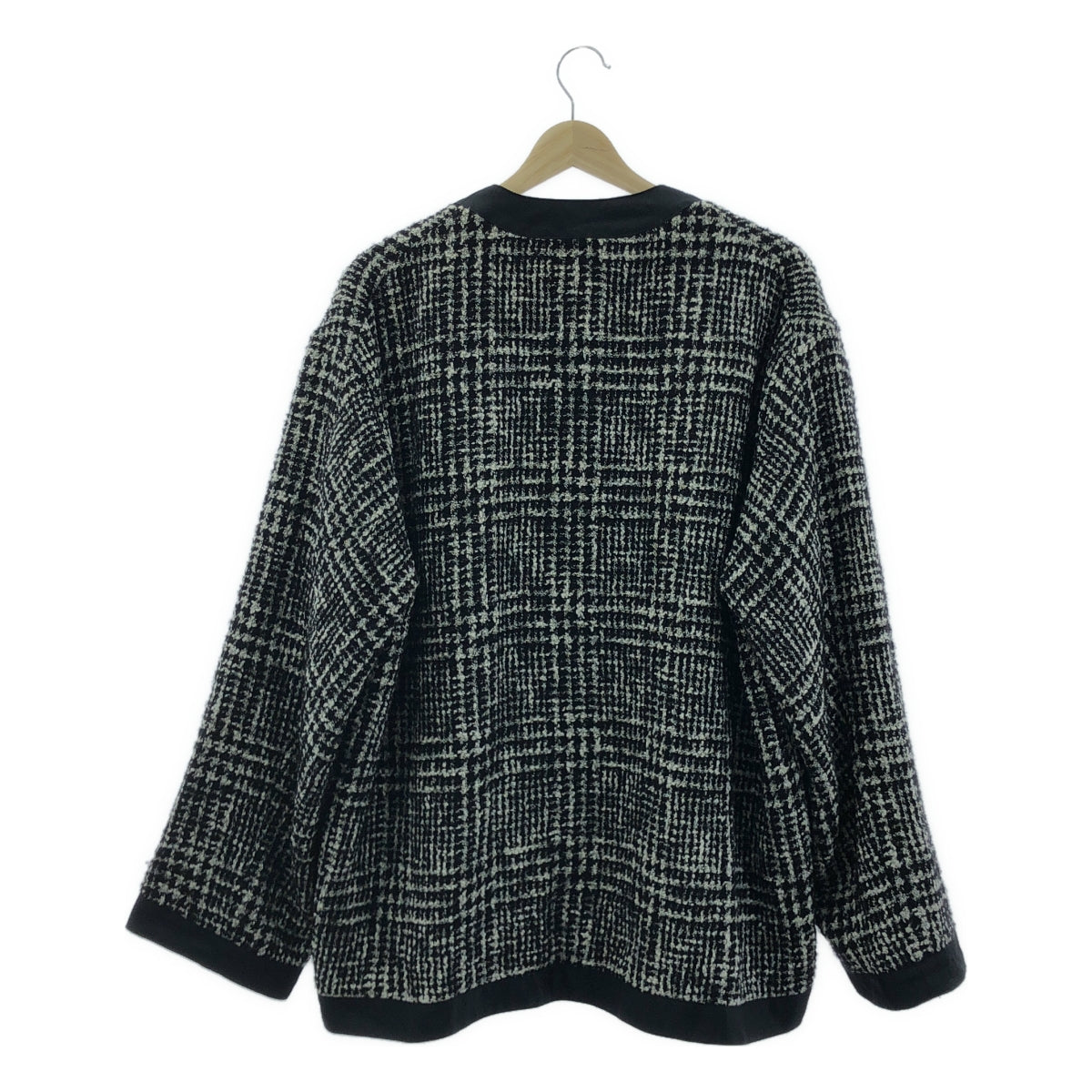 m's braque / エムズブラック | Deuxieme Classe / ドゥーズィエム クラス 取扱い ツイード ノーカラー ジップ ジャケット / 総裏地 | ML | レディース
