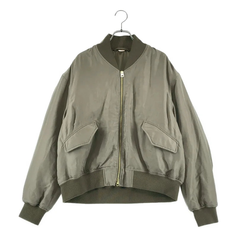 【新品】  Deuxieme Classe / ドゥーズィエムクラス | 2026SS | BIO SILK MA1 シルクツイル ブルゾン ジャケット | F | ベージュ | レディース