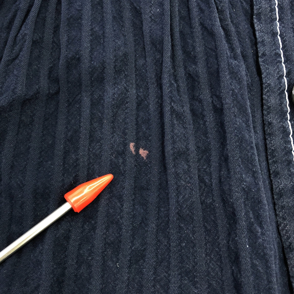 tricot COMME des GARCONS / Tricom De Galson | 2011SS | 주름 가공 스티치 라운드 칼라 셔츠 원피스 | M | 네이비 | 여성