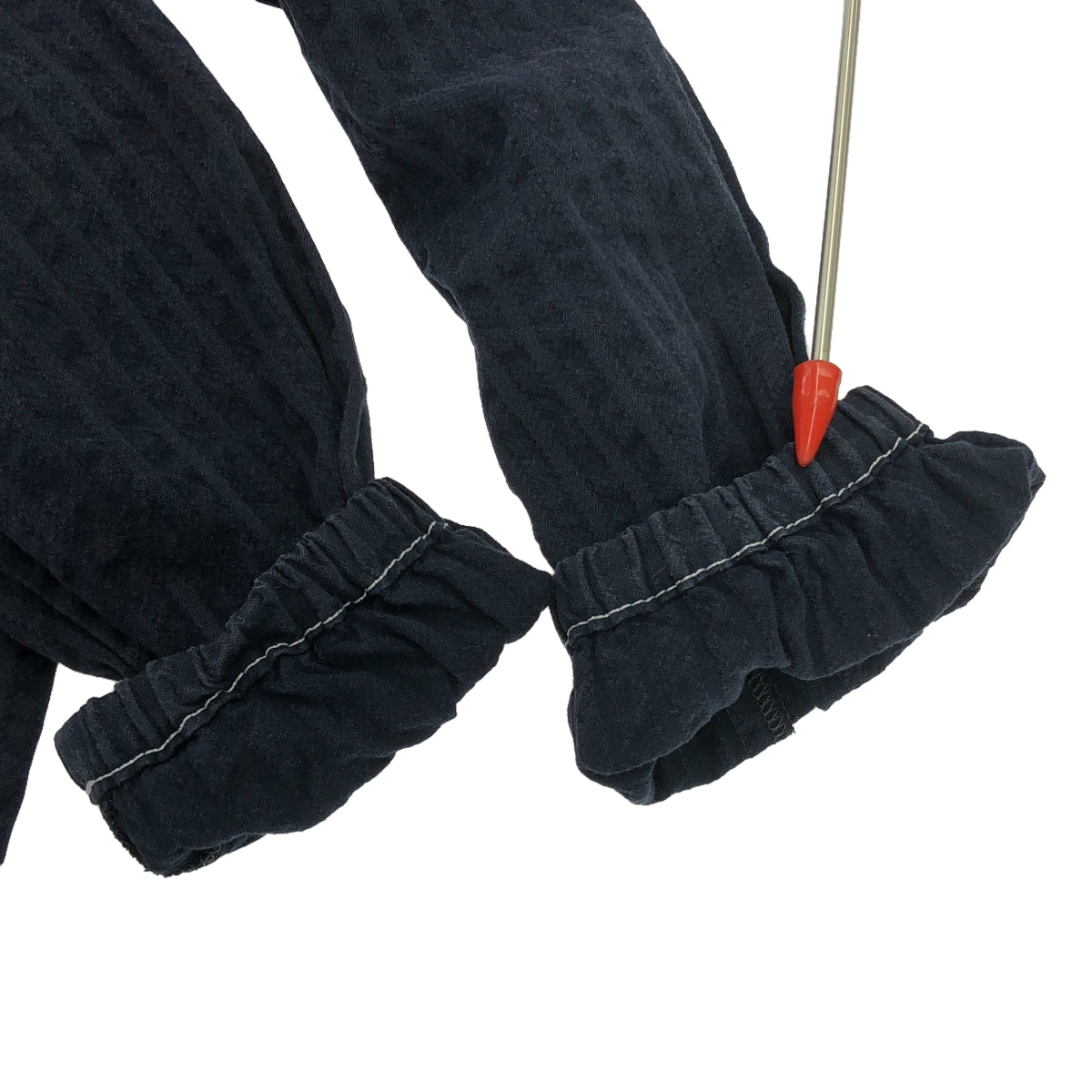 tricot COMME des GARCONS / Tricom De Galson | 2011SS | 주름 가공 스티치 라운드 칼라 셔츠 원피스 | M | 네이비 | 여성