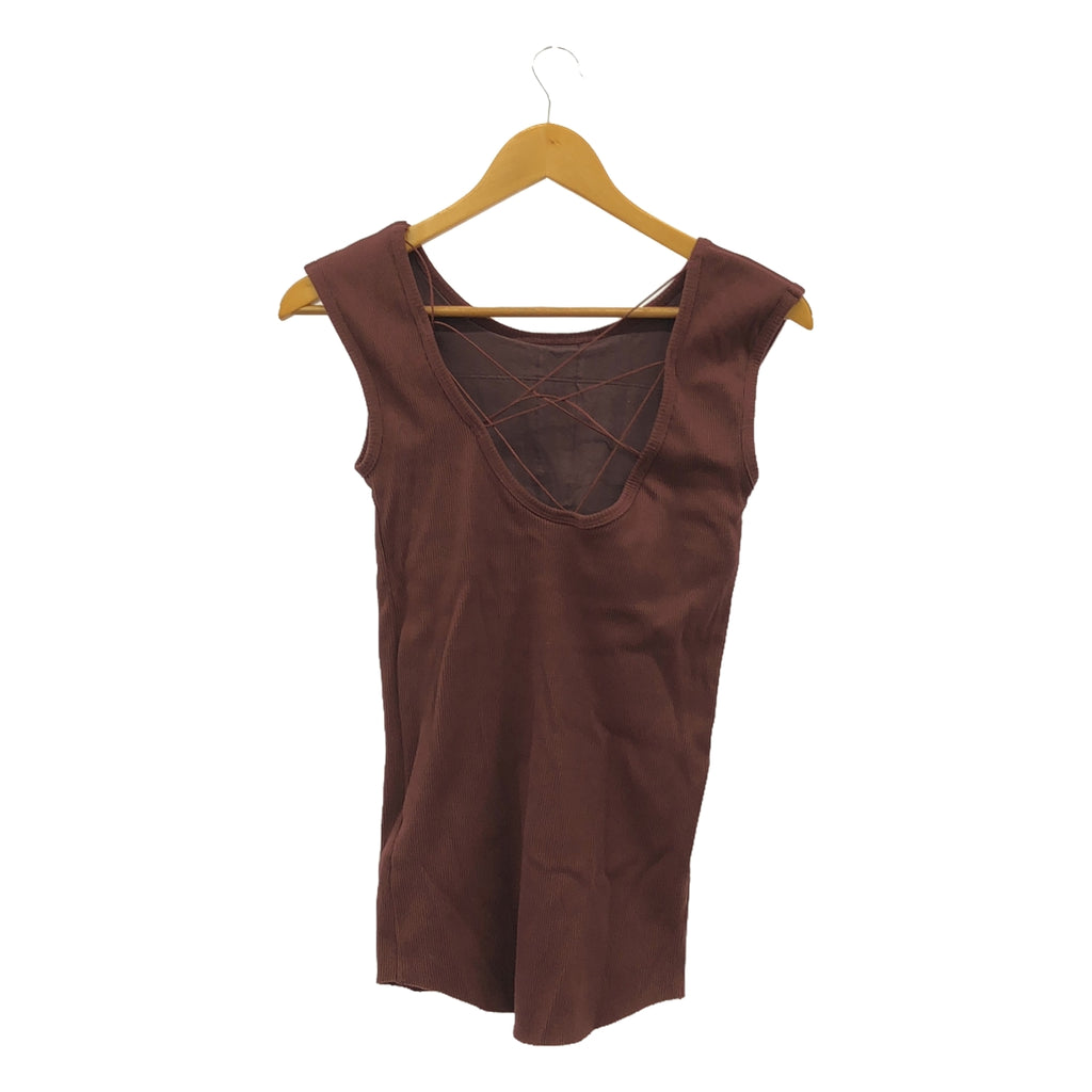 【美品】  Spick and Span / スピックアンドスパン | 2022SS | Loro Ayatori Nosleeve タンクトップ | F | ボルドー | レディース